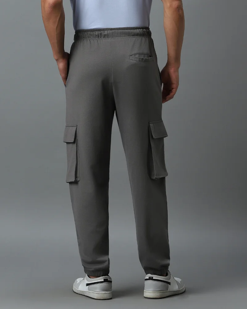 bewakoof  Men's Grey Oversized Cargo Warm Joggers for Men | Best Price UAE